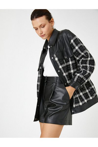 Koton Pantaloni scurți din piele artificială cu buzunare