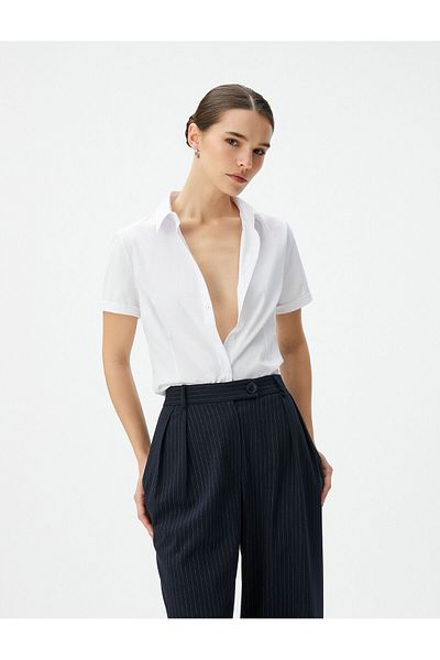 Koton Short Sleeve Shirt Classic Slim Fit Buttoned