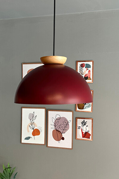 Bamyum Yimpi Vişne Çürüğü Avize Ahşap Tekli Sarkıt Salon Kuaför Cafe Dekorati...