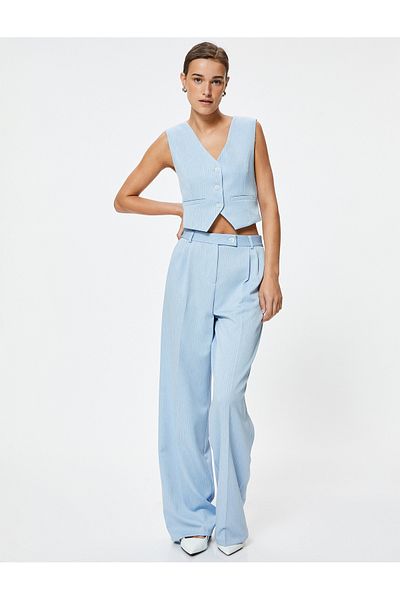 Koton Vestă Blazer Slim Fit cu decolteu în V căptușit