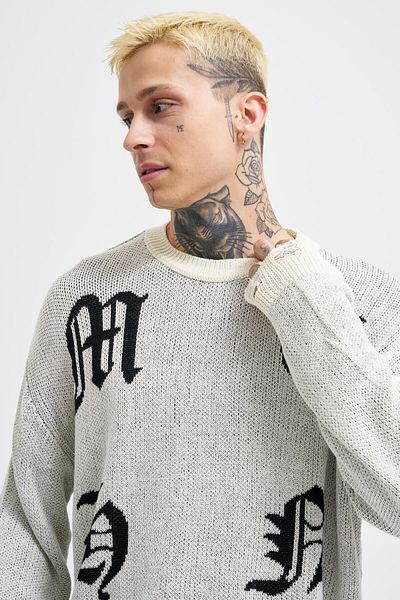 Machinist Ecru Men's Gothic Sweater