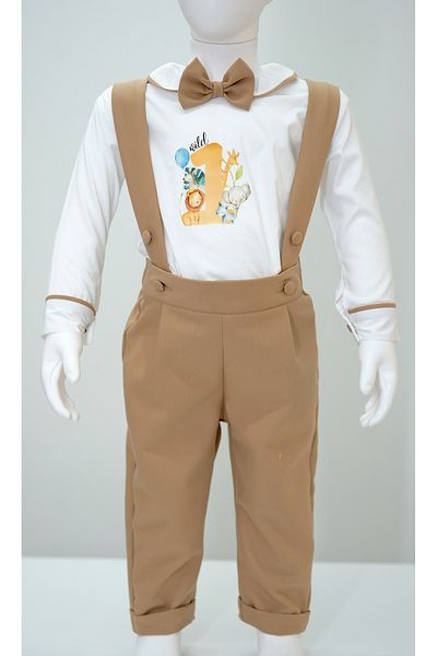 annerüyası 1 Year Old Concept Safari Printed Salopette Set