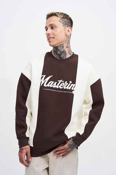 Machinist Ανδρικό σύνθημα Mastering Embroidery Sweat Oak Cofee-ecru