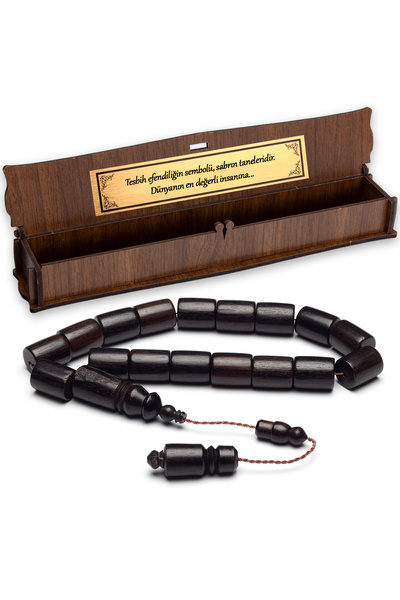 OTTOTESBİH Men's 12X15.5Mm Mascot Size Rosary Efe Rosary Ebony Tree Rosary