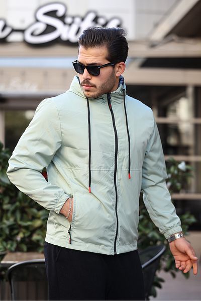 DENSMOOD Wind And Water Resistant Waterproof Solid Color Raincoat