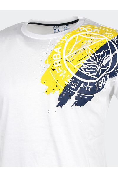 Fenerium Fenerbahce Herren Tribune Schulter-Logo-Aufdruck T-Shirt
