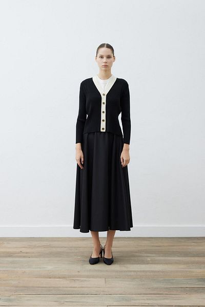 TERZİ DÜKKANI Black Line 2 Color Knitwear Cardigan