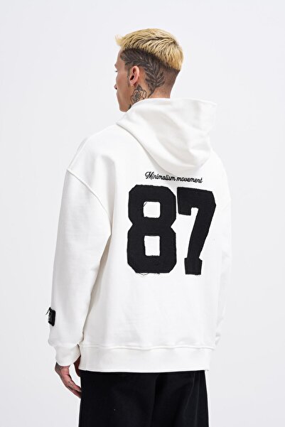 Machinist Чоловіча контрастна худі з клаптями тканини кольору екрю