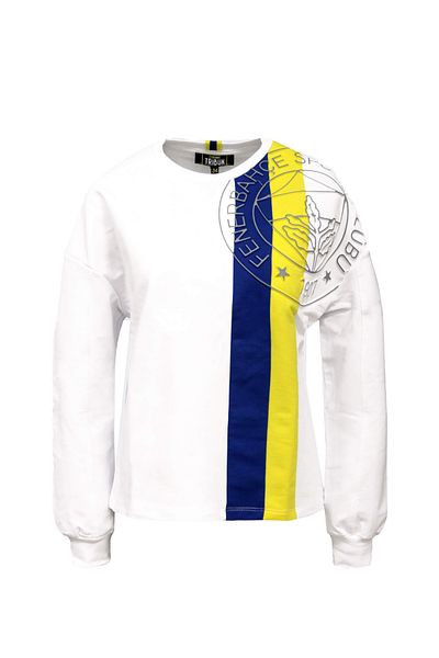 Fenerium Fenerbahce Damen Gestreiftes Tribune Emboss-Sweatshirt