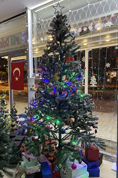 Parti dolabı 240cm Yılbaşı Ağacı Yeşil Çam Ağacı Metal Ayaklı 470 Dallı