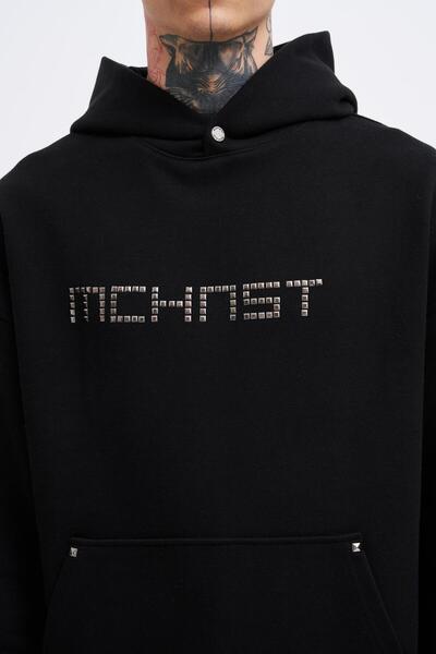 Machinist Чорна худі з шипами для чоловіків