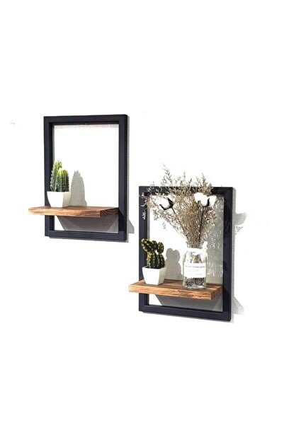 de mavera 30x40 2'li Ahşap Çerçeveli Duvar Rafı