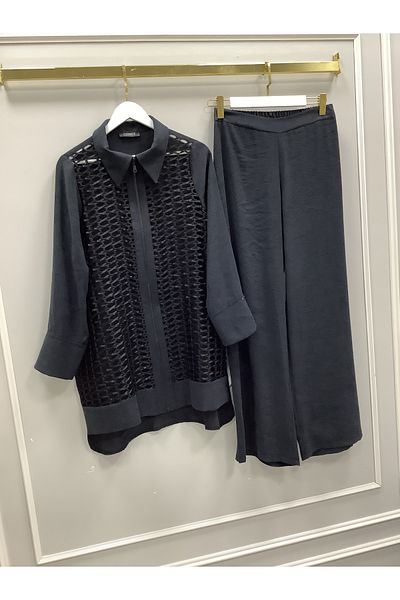 Gazella Silk Cupra Jacket Pants Set