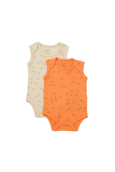 Evelise Σετ 2 αμάνικα κορμάκια Με τύπωμα Baby Cosy 50% modal + 50% βαμβάκι St...
