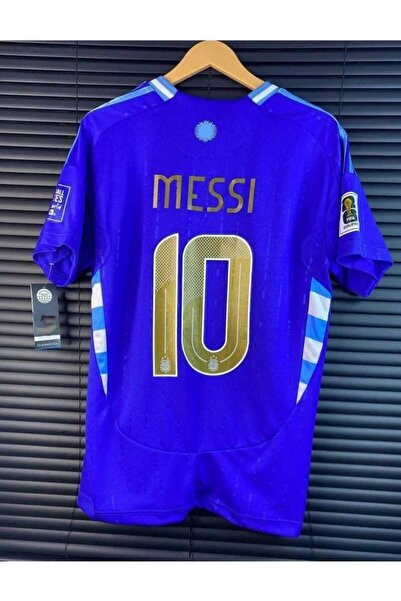Alaturka Mix Arjantin 2024/25 Lionel Messi Çubuklu & Deplasman Forması (BEYAZ/MAVİ) 2 Li Set