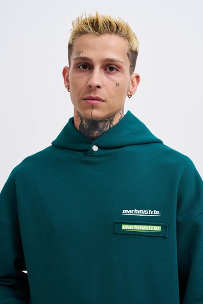 Machinist Ανδρικό εμπριμέ συνονθύλευμα Petrol Green Hoodie