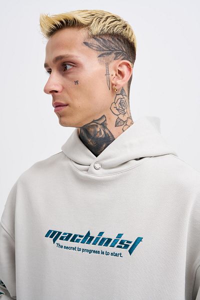 Machinist Ανδρικά μανίκια με κουκούλα σε γκρι κουκούλα
