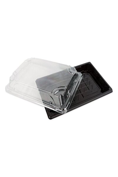 Limera Sushi Kabı Siyah Gövde+şeffaf Kapak Set 216*136 Büyük Boy 100'lü