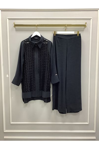 Gazella Silk Cupra Jacket Pants Set