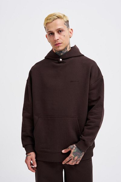 Machinist Ανδρικό Basic Diagonal Σκούρο Καφέ Hoodie