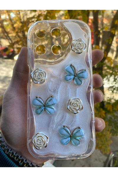 AQUA AKSESUAR حافظة متوافقة مع Realme 11 4G، نمط زهرة الفراشة المنقوشة ثلاثية...