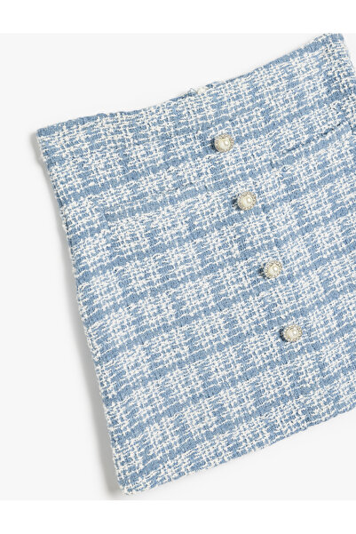 Koton Tüvit Etek Çiçekli Düğme Detaylı