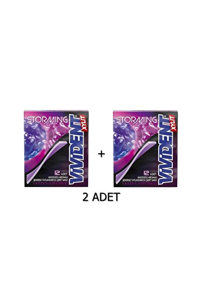 Vivident Storming Ahududu Aromalı Şekersiz-Tatlandırıcılı Şerit Sakız 33g (2 ...