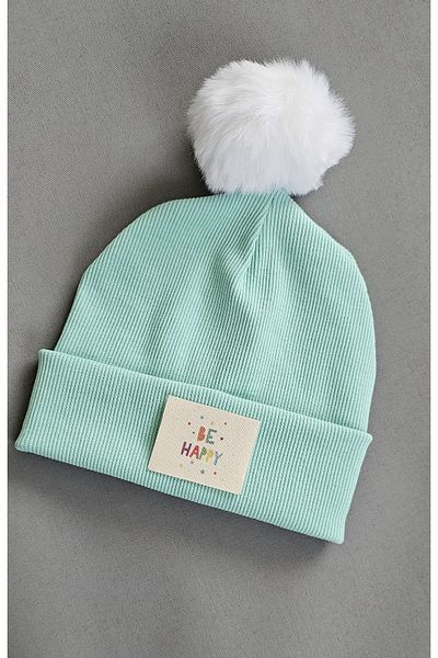 ALYA Stretchy Camisole Beanie with Baby Children's Sticker, Pompom Without Pompom