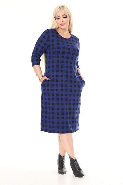 modayız Rochie de iarnă cu buzunare duble, cu imprimeu elastic, mărime mare 18B-2612