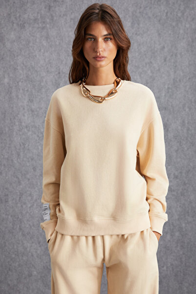 GRIMELANGE Γυναικεία φούτερ DORKA από οργανικό βαμβάκι κρέμα