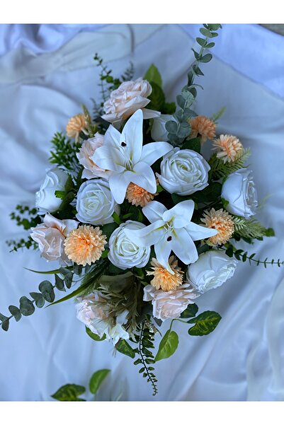 Z&B FLOWERS زخرفة سيارة العروس الاصطناعية زهرة الطاولة ديكور زهر منظمة زهرة زهرة العلامة الاصطناعية زهرة مرآة