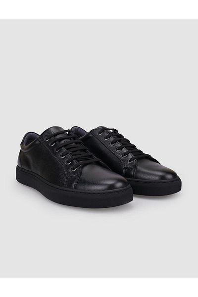 Cabani 100% Genuine Leather Black Lace-Up Men's Sports Shoes