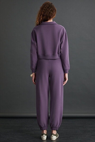 GRIMELANGE Rhyne Women's Jogger Elastic Leg Purple Sweatpants