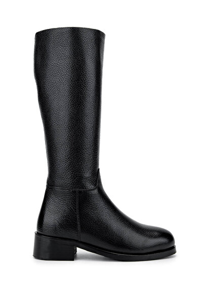 Tamer Tanca Kadın Hakiki Deri Siyah Floter Casual Çizme