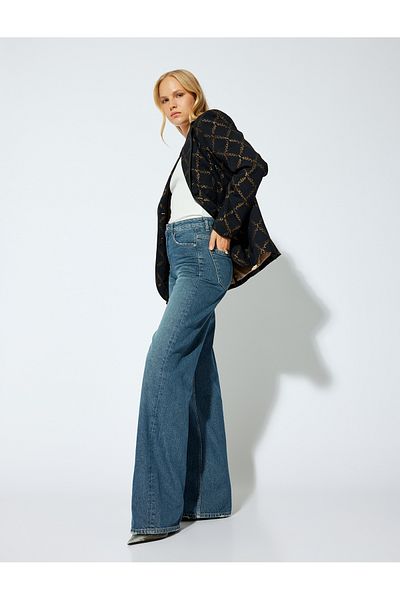Koton Cotton Straight Fit Jeans - Loose Leg, Buttoned Pockets, Regular Waist