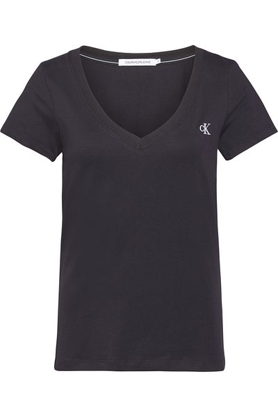 Calvin Klein Dámský černý Ck výšivka Stretch s výstřihem do V