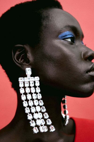 H&M Long rhinestone earrings