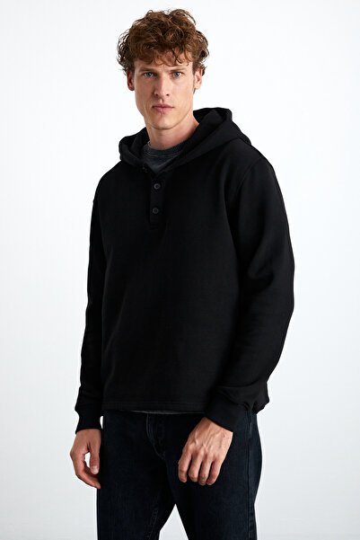 GRIMELANGE JARACE Erkek Pamuklu Siyah Sweatshirt