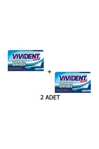 Vivident XYLIT Damla Sakızı Aromalı Şekersiz-Tatlandırıcılı Şerit Sakız 26g (...