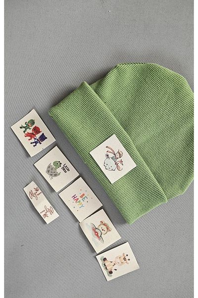 ALYA Stretchy Camisole Beanie with Baby Children's Sticker, Pompom Without Pompom