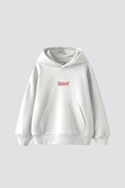 Sekizbiraltı Slipknot Back Printed White Oversize Unisex Hoodie