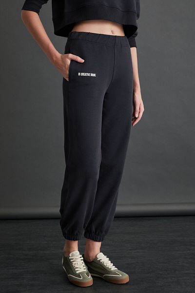 GRIMELANGE RHYNE Damen-Jogginghose mit elastischem Bein in dunklem Anthrazit