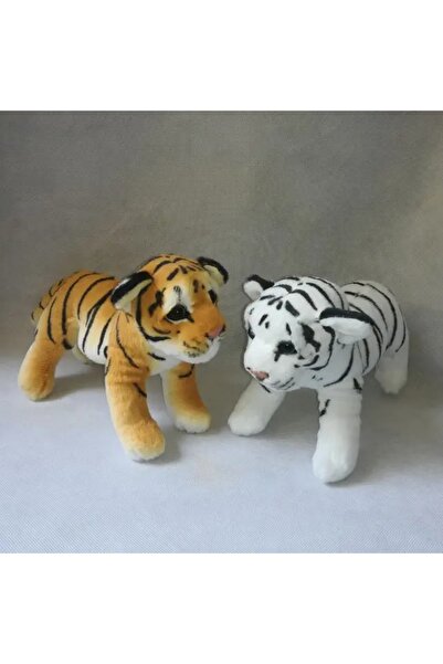 PeriYedi Peluş Kaplan Sarı ve Beyaz Kaplan 30 CM Tekli