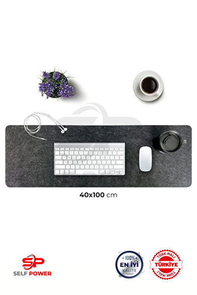 Self Power Keçe Çalışma Masası Düzenleme Ve Oyuncu Mouse Pedi 40x100 Cm Masa Üstü Düzenleyici Mat