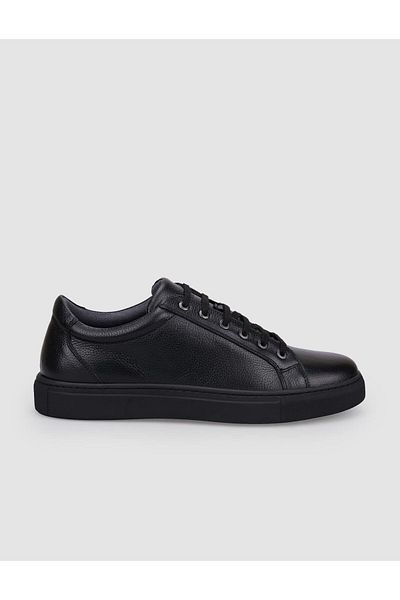 Cabani 100% Genuine Leather Black Lace-Up Men's Sports Shoes