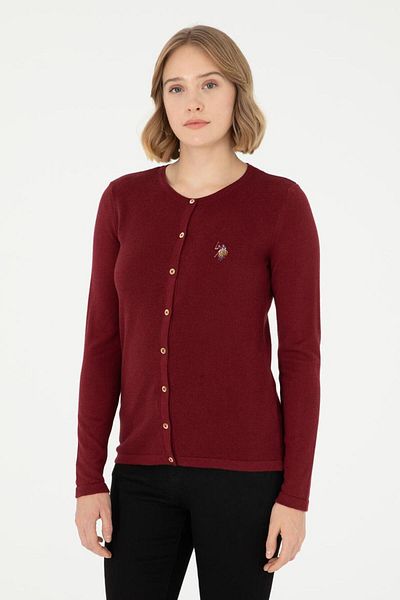 U.S. Polo Assn. سترة نسائية أساسية محبوكة