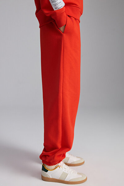 GRIMELANGE TEAIRA Kadın Organik Pamuklu Kırmızı Eşofman Altı