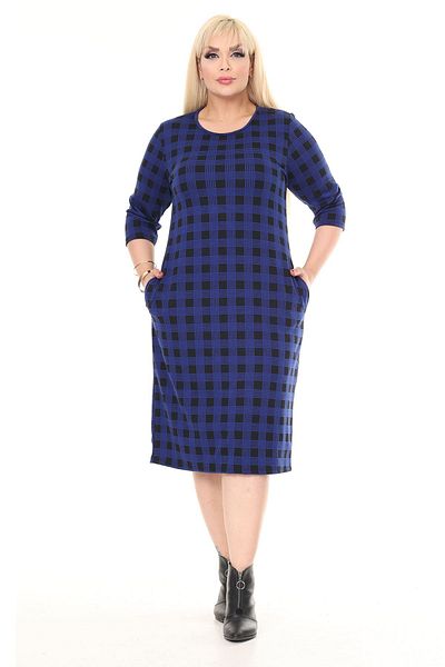 modayız Rochie de iarnă cu buzunare duble, cu imprimeu elastic, mărime mare 18B-2612