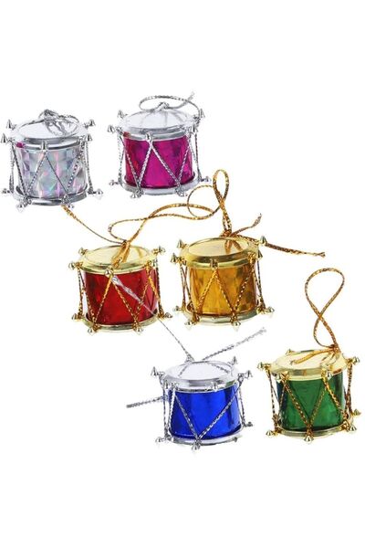 parti sürprizi حفلة رأس السنة الجديدة - طبلة 3 سم متعددة الألوان، 6 قطع