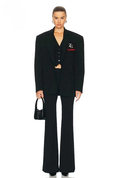 Zagrep Women's Black Spanish Leg Imported Crepe Trousers